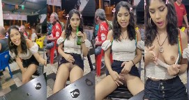Novinha bostileira surtada sem calcinha no bar